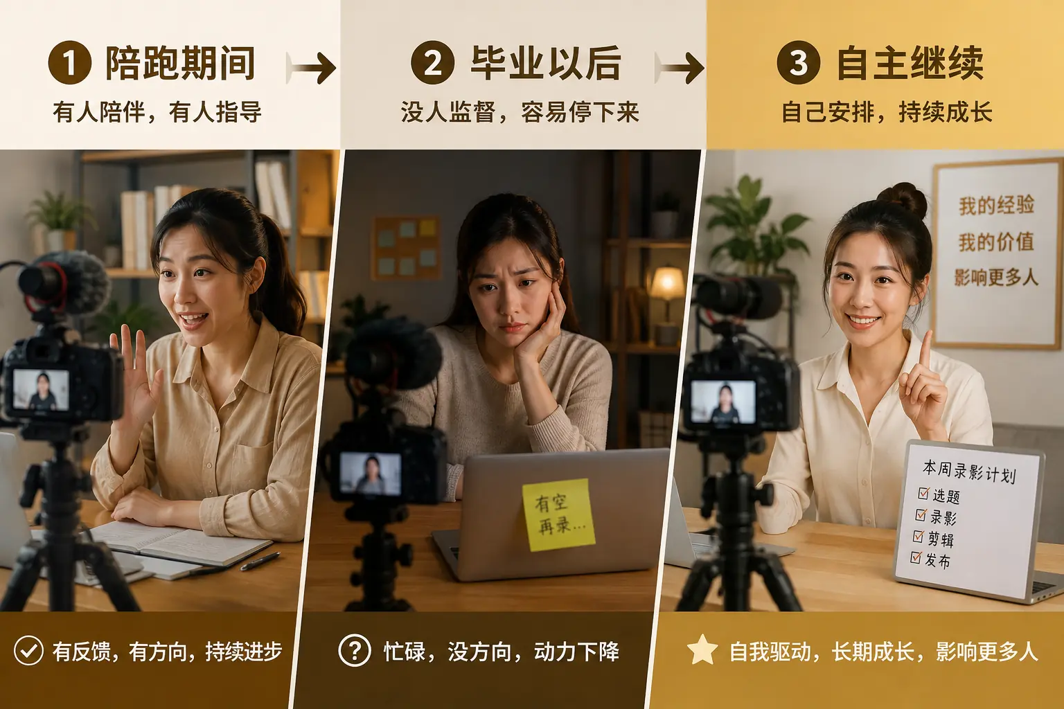 毕业以后继续练习与自主成长